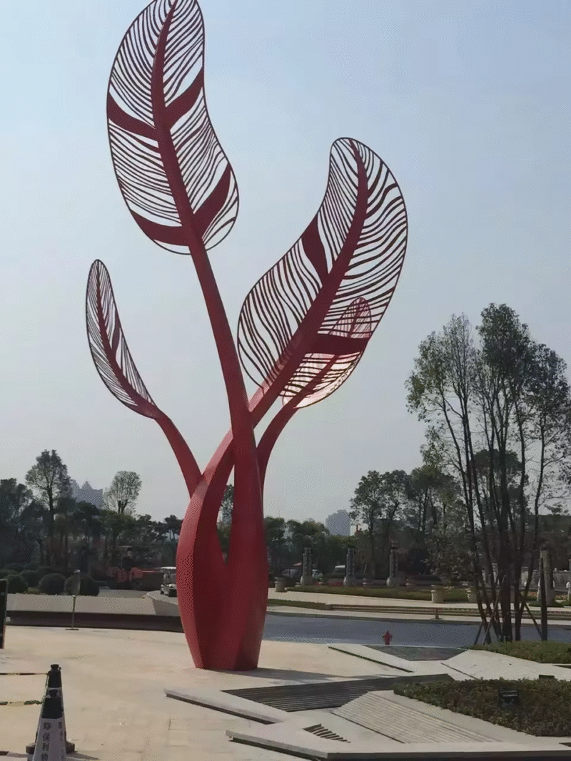 Metal Art Stainless Steel Abstract Leaf Sculptures - Image 4