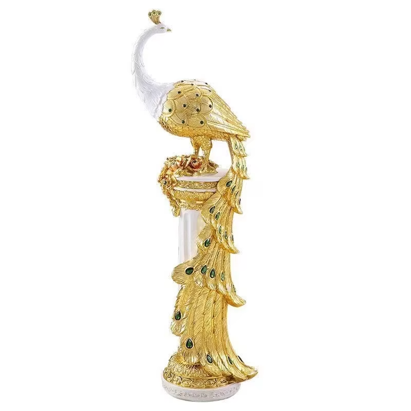 Golden Peacock Sculptures Wedding Decoratio