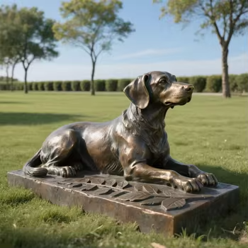 Bronze Dog Statues Polished Plated Animal Model