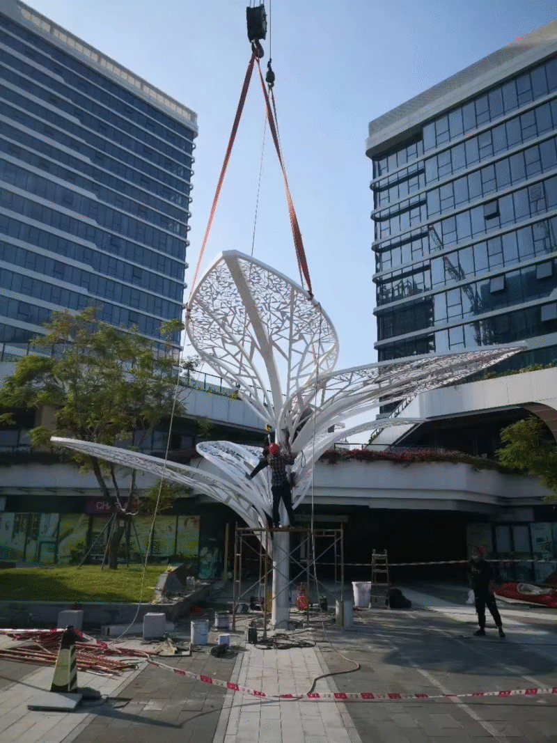Metal Art Stainless Steel Abstract Leaf Sculptures - Image 3
