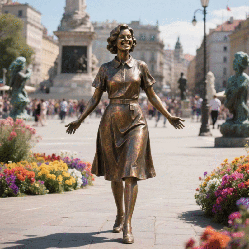 Brass Copper Human Figure Sculptures Statue - Image 2