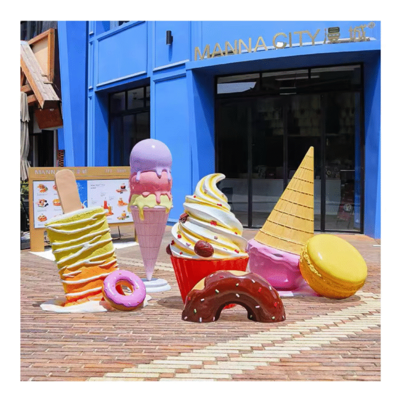 Fiberglass Figurine Support Customization Giant Ice Cream Decorations
