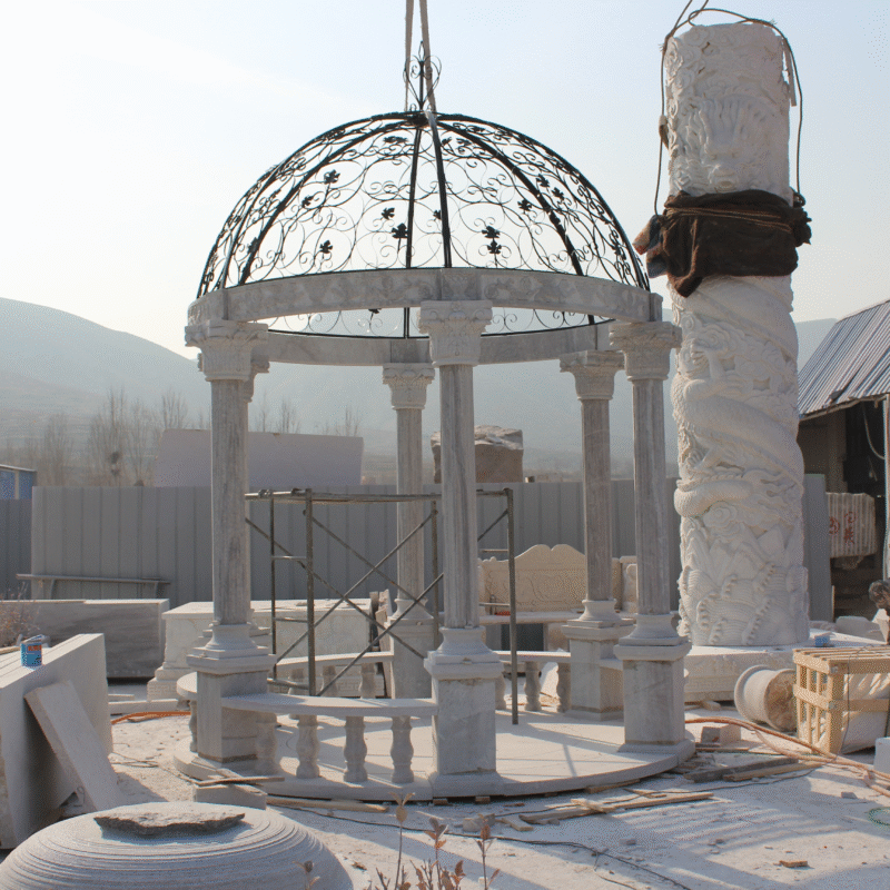 Garden Carved Stone White Column - Image 2
